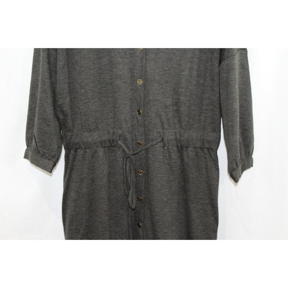 J McLaughlin Womens Grey Wool Blend Button Front 3/4 Sleeve Shirt Dress M - Picture 3 of 7